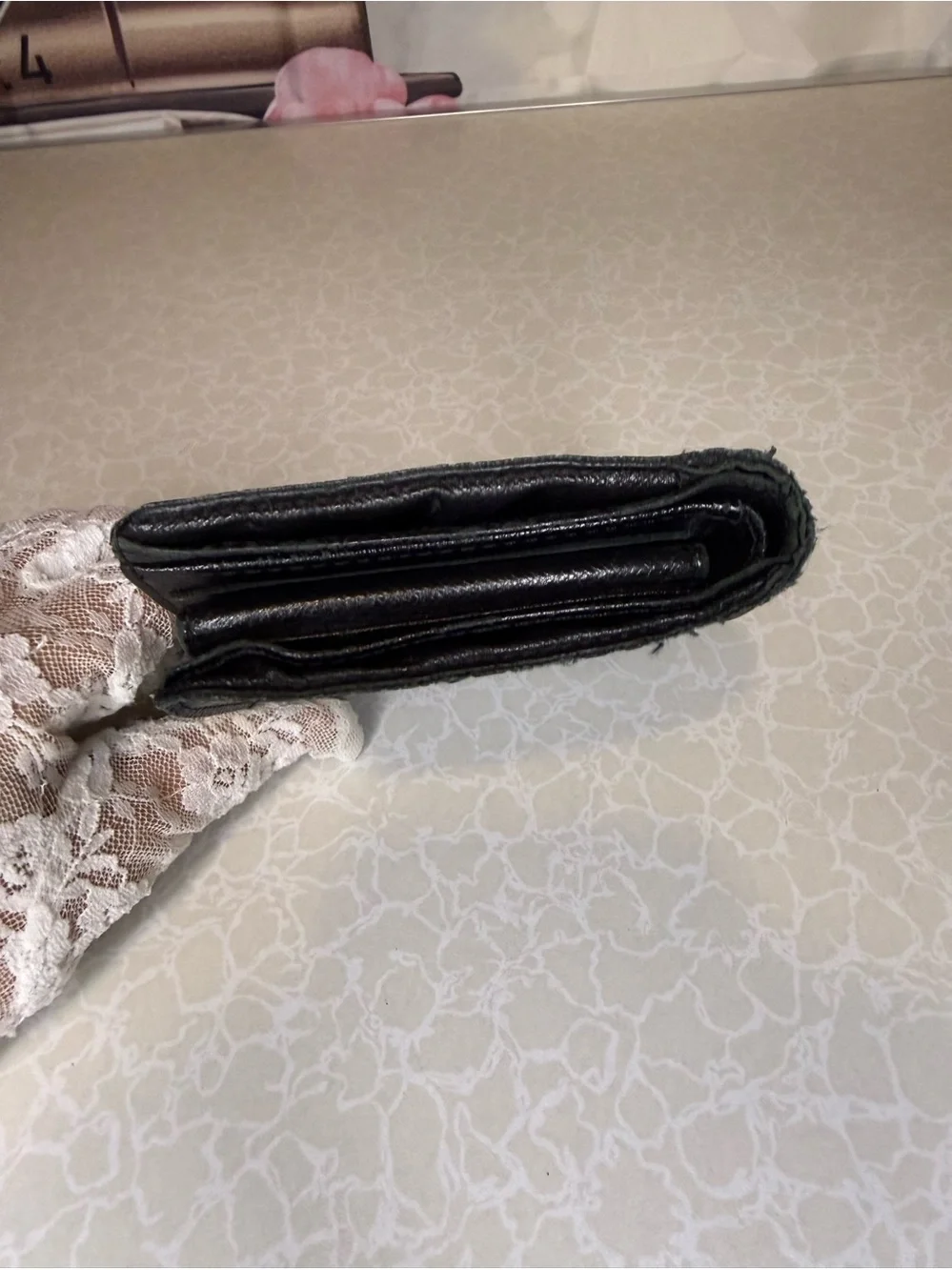 Louis Vuitton Black Compact Leather Wallet